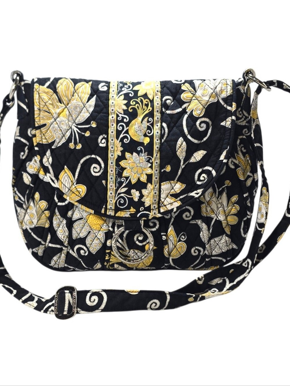Vera Bradley Retired Yellow Bird Print Quilted Crossbody Bag Magnetic Flap NWOT - Picture 14 of 15